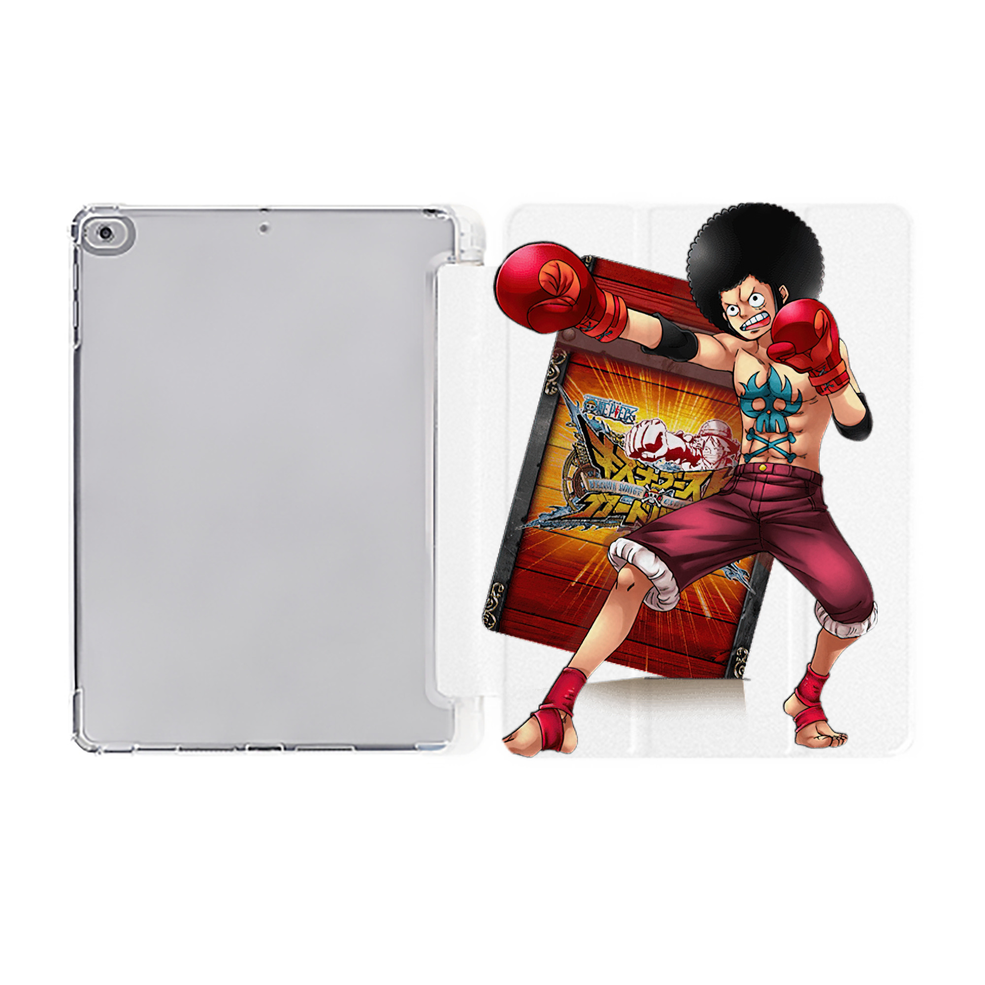 （画像用） ワンピース モンキー・D・ルフィ ONE PIECE Monkey D. Luffy IPad ケース ペン収納付き 三つ折りスタンド PUレザー×シリコン 対応機種9.5/10.5/10.9インチ